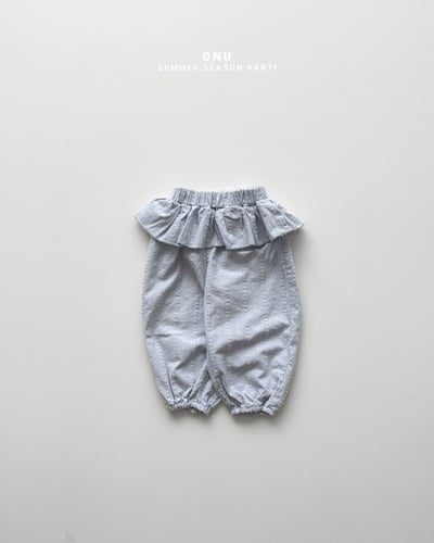 onu27｜(70cm-115cm) 荷葉邊壓紋縮口長褲5