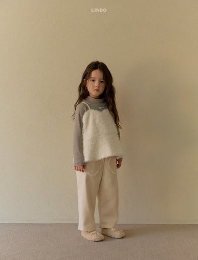 Lindo38｜(80cm-125cm) 毛毛緞帶背心13