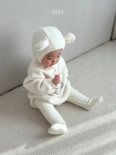 Nutt06｜(3m-16m) 小熊刷毛含小熊帽10