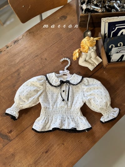 Marron60｜(1y-6y) 點點蕾絲上衣1