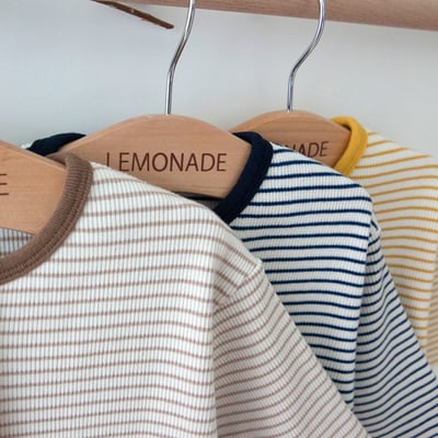 LEMONADE27｜(55cm-85cm) 3色條紋羅紋連身衣含帽子16