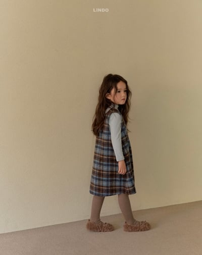 Lindo66｜(80cm-125cm) 背心格紋洋裝19