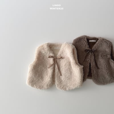 Lindo75｜(80cm-125cm) 緞帶刷毛背心2
