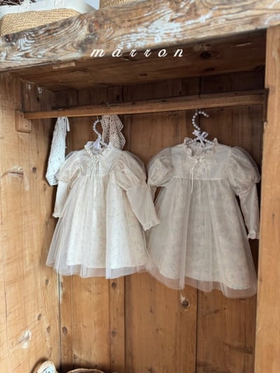 Marron55｜(1y-6y) 古典玫瑰薄紗洋裝11