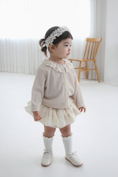 bebe nine15  (65-115) 2色蕾絲領開襟外套11