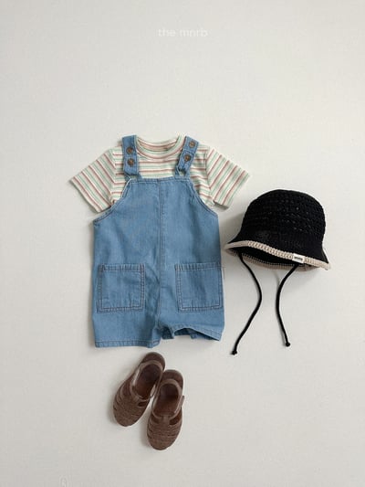 MiniRobe48｜(70-110) 簡約吊帶牛仔褲11