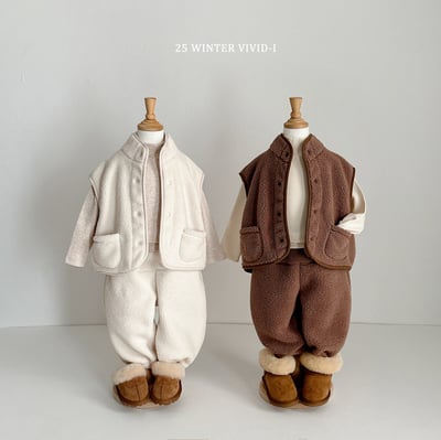 vivid86｜(78cm-125cm) 雙口袋立領刷毛背心2