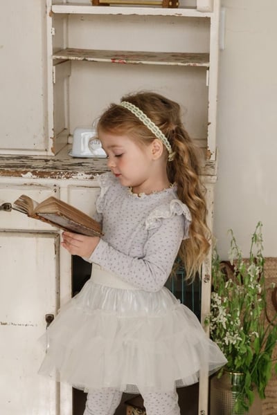 FLO40｜(75-140) 3色木耳捲邊碎花上衣3