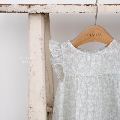 M-KIDS60｜(65-80cm) 壓紋碎花套裝3