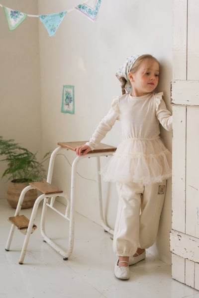 FLO45｜(75-140) 2色滾邊蕾絲縮口褲17