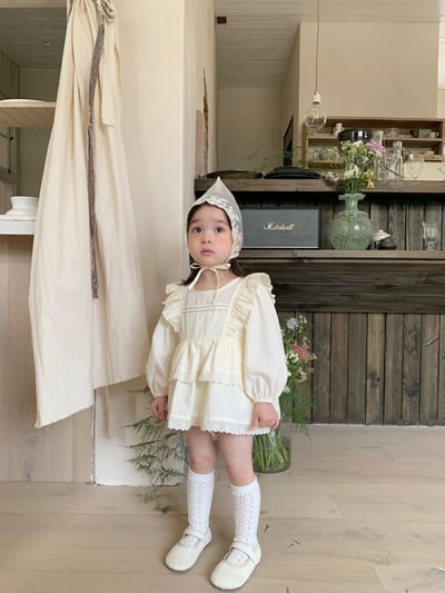 jenny bébé｜(66-90cm) 棉質飛袖蛋糕裙包屁衣6