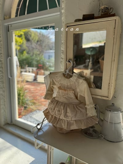 Marron 48｜(3m-18m) 絎縫荷葉肩帶包屁衣8