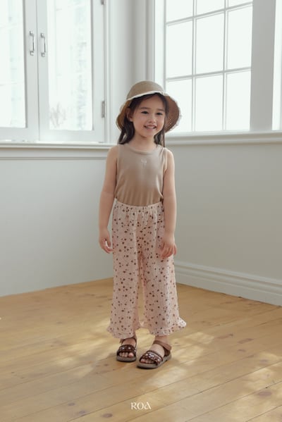 ROA33｜(6m-18m) 2色抓皺碎花荷葉擺長褲19