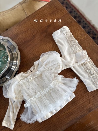 Marron50｜(1y-6y) 印花薄紗背心上衣2