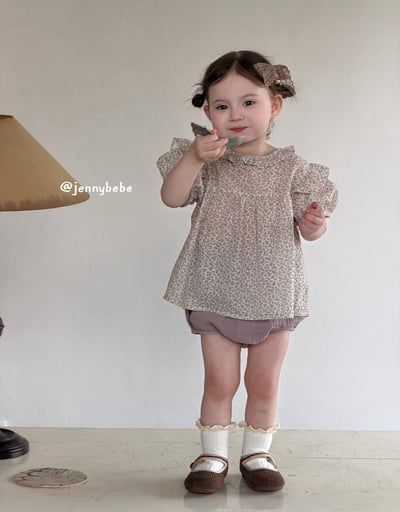 JE695｜(73-100cm)  花領碎花套裝9