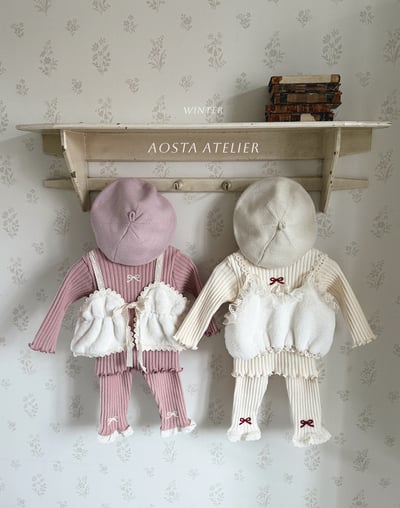 AOSTA35｜(6m-5y) 蕾絲刷毛背心10