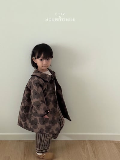 Monpetitbebe18｜(70cm-110cm) 復古花卉夾層棉大衣13