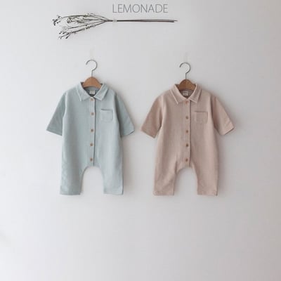 LEMONADE49｜(55cm-85cm) 2色有領素面連身衣1