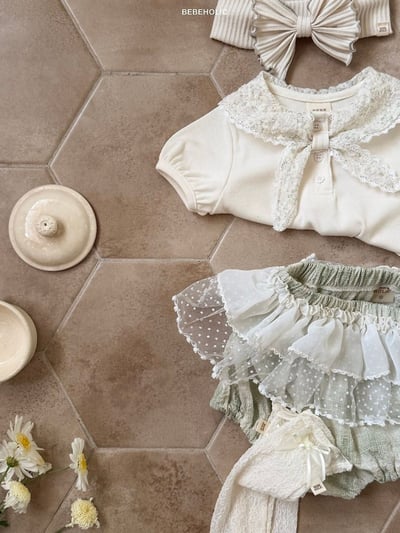 Bebe holic45｜(3m-18m) 海軍蕾絲領上衣14