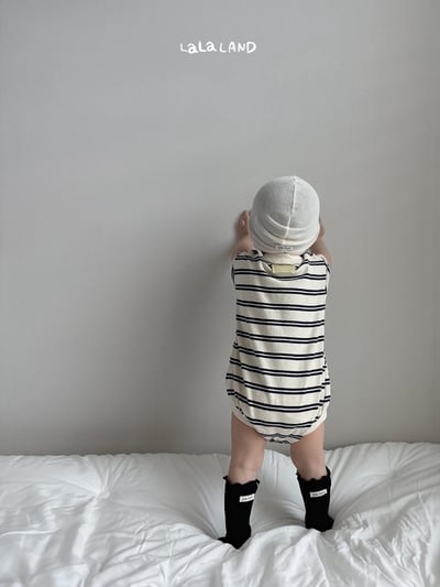 lala land25｜(3m-18m) 2色條紋包屁衣2