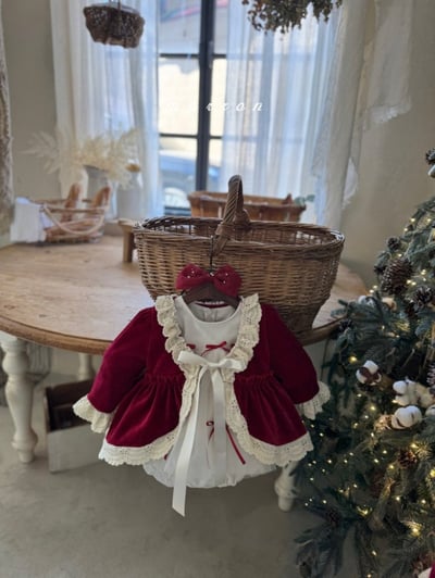 Marron 67｜(1y-6y) 聖誕紅開襟綁帶外套12