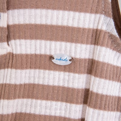 M-KIDS41｜(65-80cm) 條紋元標包屁衣6