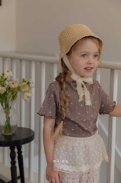 M-KIDS46｜(65-115cm) 蕾絲綁帶草帽4
