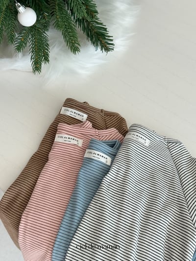 Cieldemaman04｜(6M~15M)  4色條紋長袖包屁衣服3