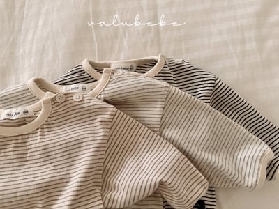 Valubebe03｜(65-90) 側開扣條紋上衣6