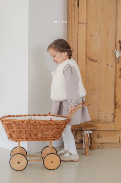 M-KIDS31｜(55-95cm) 1色刷毛緞帶背心5