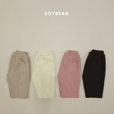 Soybean42｜(75cm-118cm) 剪裁刷毛直筒長褲4