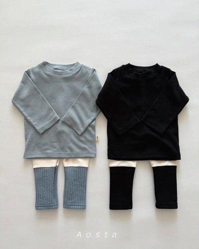 AOSTA37｜(6m-5y) 經典拚色緊身褲13