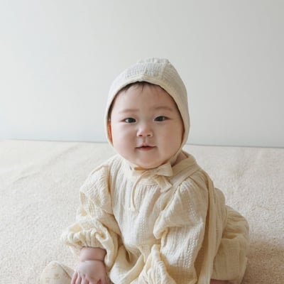 LEMONADE07｜(55cm-85cm) 1色花紋娃娃袖包屁衣含帽子10