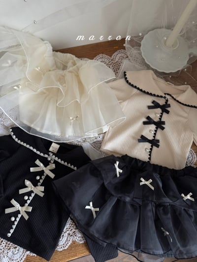 Marron05｜(1y-6y) 蝴蝶結滾邊翻領開襟外套4