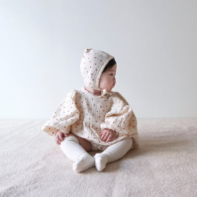 LEMONADE15｜(55cm-85cm) 2色滿滿愛心包屁衣含帽子16