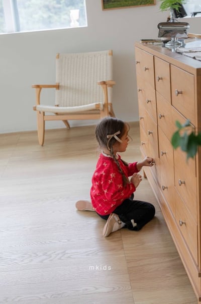 M-KIDS41｜(65-115cm) 2色滿版蝴蝶結/小熊印花上衣14