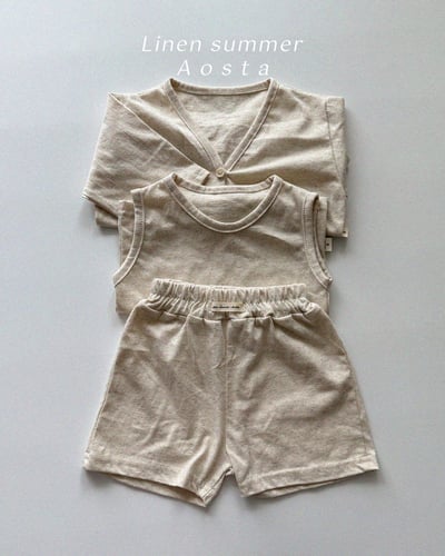 AOSTA21｜(6m-5y) 2款亞麻夏季無袖背心14