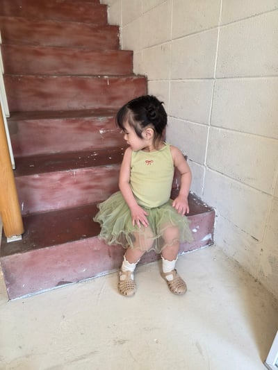 Color06｜(75-115cm) 捲邊薄紗褲裙7