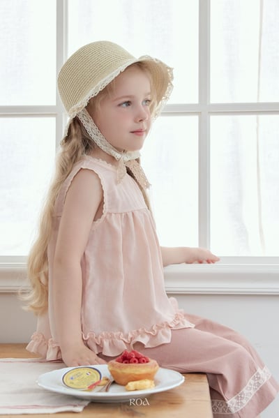 ROA18｜(6m-18m) 2色蕾絲滾邊荷葉擺背心18