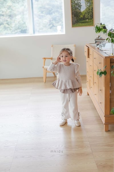 M-KIDS22｜(65-115cm) 2色羅紋蕾絲貼布裙擺上衣16