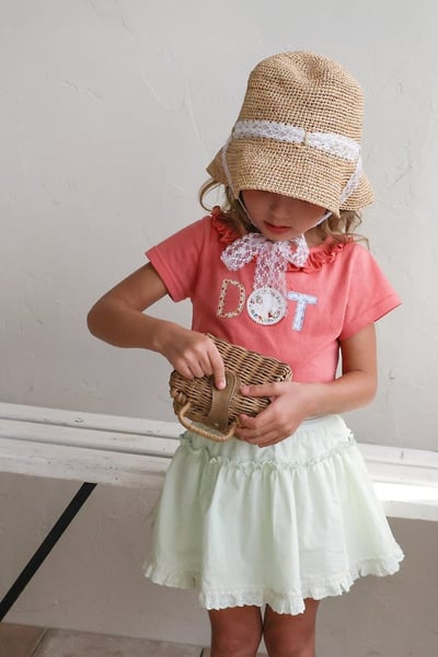 FLO33｜(75-140) 英字印花荷葉滾邊上衣16