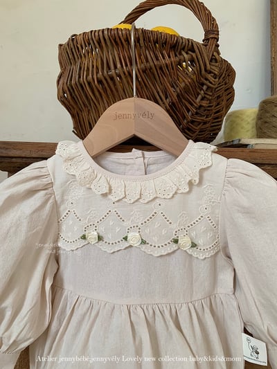 JE474｜(66-90cm) 蕾絲刺繡包屁衣3