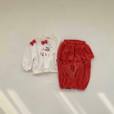 Fondue 03｜(75cm-110cm)  點點荷葉裙長褲2