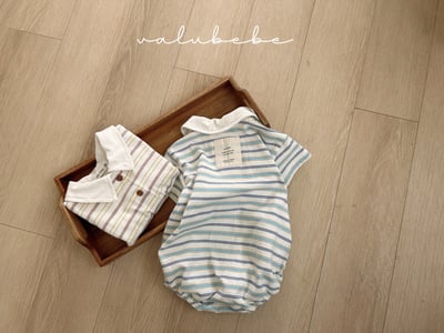 Valubebe 42｜(65-80cm) 襯衫條紋連身服4