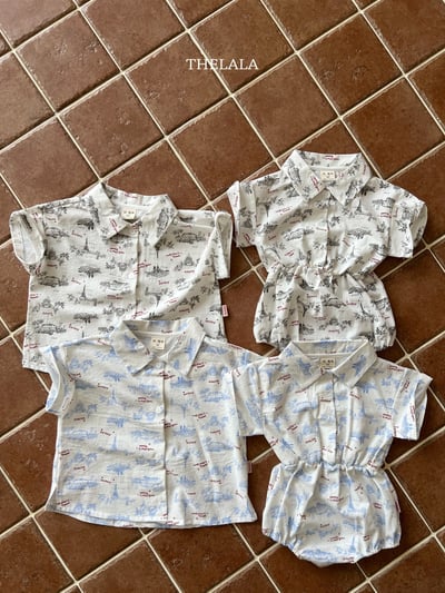 thelala58｜ (0m-18m) 鐵塔印花有領包屁衣10