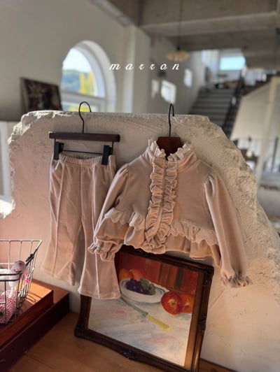 Marron 17｜(1y-6y) 磨毛壓線微喇叭褲10