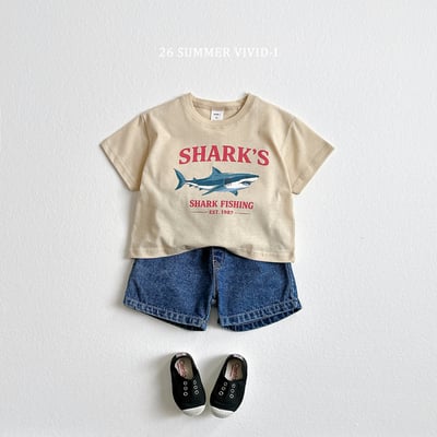 vivid80｜(78cm-125cm) 3款海洋鯊魚短袖上衣8