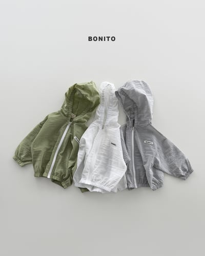Bonito46｜(75cm-125cm) 3色連帽防風拉鍊外套2
