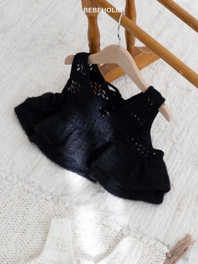 Bebe holic16｜(free) 針織V領荷葉裙襬背心12