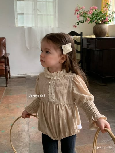 JE585｜(66-90cm) 蕾絲花邊領泡泡袖包屁衣8